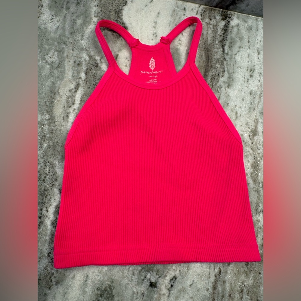 Women's Pink Ribbed Tank Top